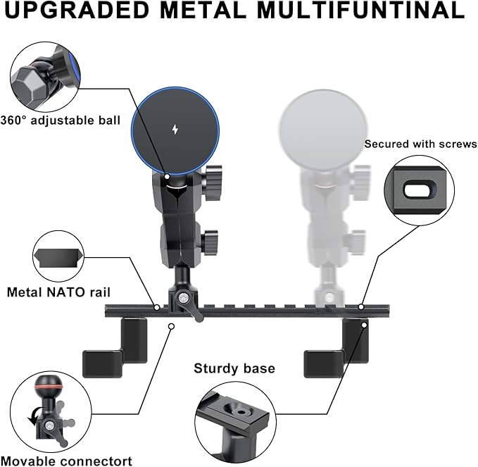 for 2022-2026 Chevrolet Silverado & GMC Sierra Phone Charger Mount, 2022+ Chevy Silverado & Sierra 1500/2500/3500 Wireless Charging Phone Holder, for 13.4" Touchscreen, Adjustable for All Smartphones