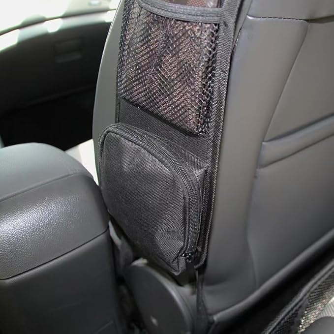 Car Seat Organizer with Multiple Pockets - Hanging Storage Bag for Car, SUV, Truck - Durable Mesh Seat Back Organizer with Multi-Function Pockets - Auto Accessories for Baby, Kids, Travel Essentials