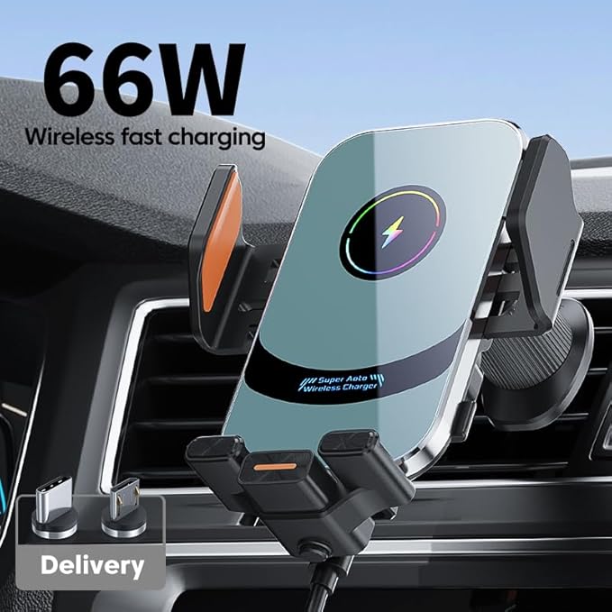 Super Wireless Car Charger Universal Windshield Auto Clamping Car Mount 15W/10W/7.5W/5W Fast Charging Car Phone Mount for iPhone 16 15 14 13 12 Pro Max 11 XS Samsung Galaxy S24 Ultra S23 S22 S21 S20