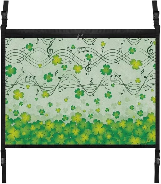 Musical St.Patrick Day Print Car Roof Storage Bag Car Seat Storage Hanging Bag All Car Storage Organizers Car Travel Accessories Compatible with Most Cars