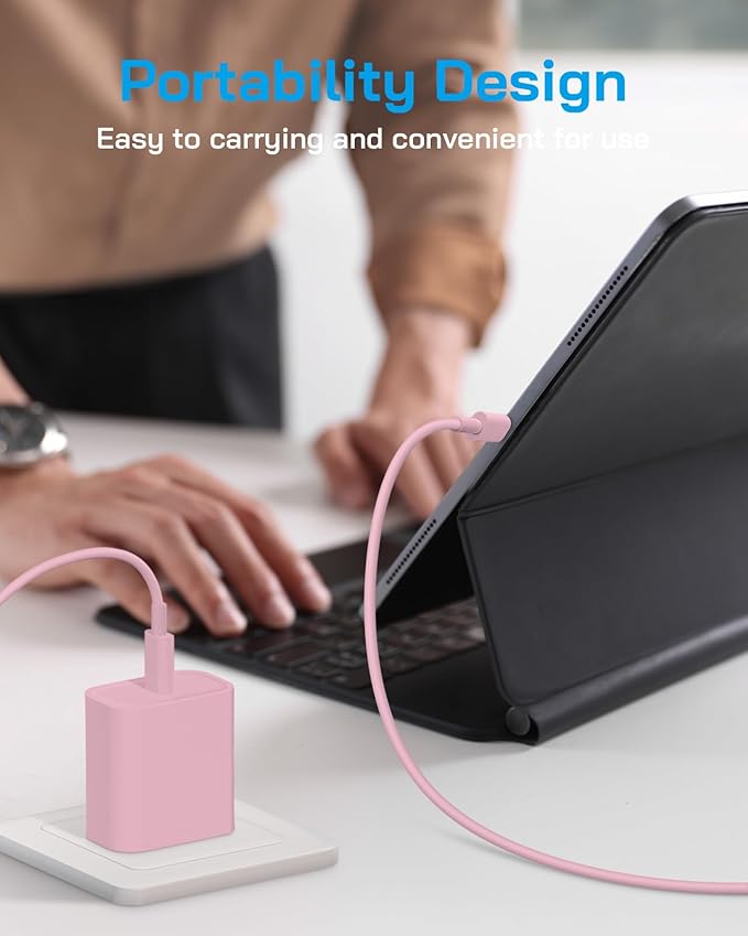 3 Pack AISNI Fast Charger Block Compatible with iPhone 17 16 15 Charger Fast Charging USB C Charger Long Type C Chargers Cord 6 FT for iP17 Air/17 Pro Max/16/15 Pro Max Series and Type C Device-Pink