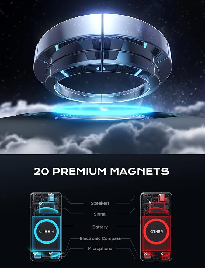 LISEN for 15W MagSafe Car Mount Charger, [Safer & Faster] Vent Magnetic Wireless Car Charger, Car Vent Phone Mount Charger Fits iPhone 16 Pro Max Plus 15 14 13 12, Samsung with MagSafe Case, Red
