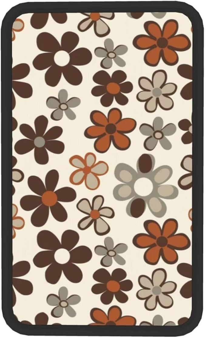 Brown Daisy Center Console Cover Floral Hippie Daisies Flower Car Accessories Armrest Box Lid Protector Cover