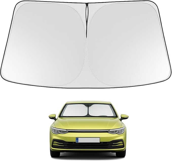 Proadsy Windshield Sun Shade for Volkswagen VW Golf Mk8 2022-2025 2026 4-Layer Foldable Front Sunshade Protector Sun Visor Blocks UV Rays Keep Car Cooler