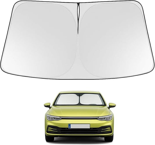 Proadsy Windshield Sun Shade for Volkswagen VW Golf Mk8 2022-2025 2026 4-Layer Foldable Front Sunshade Protector Sun Visor Blocks UV Rays Keep Car Cooler