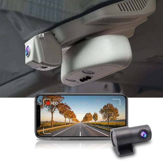 Fitcamx Front 4K+Rear 1080P Dash Cam for 2016-2019 Mercedes-Benz GLE GLS (Model B) W166 X166, OEM Look, Dual HD Video, Built-in WiFi & APP, Loop Recording, Gravity Sensor, Easy to Use, 128GB Card