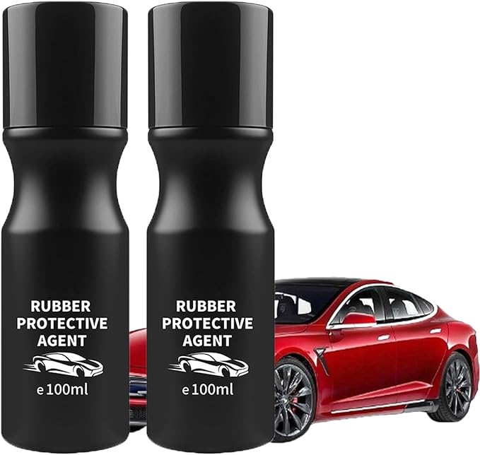 Car Rubber Seal Protectant - Gummi Pflege, Car Door Rubber Seal Protectant Strip Lubrication, Black Plastic Car Trim Restorer, Window Track Lubricant, Use on Car Door, Window, Trunk Seals (2)