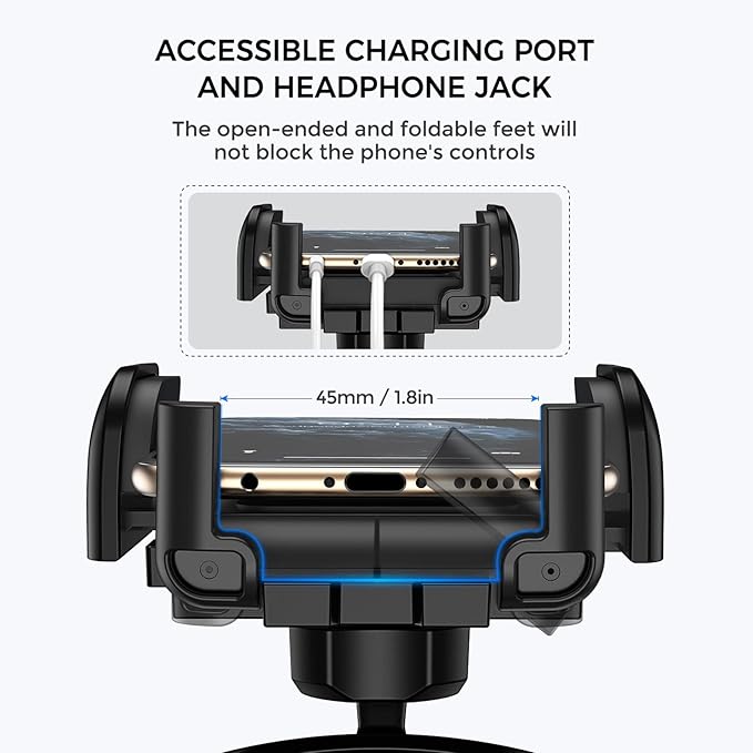 Cell Phone Holder for Car, CD Slot Car Phone Mount, One Button Release Easy Installation CD Player Car Phone Holder Mount Compatible with iPhone 17 16 15 14 13 12 Pro MAX Galaxy S25 S20 S20+ S10