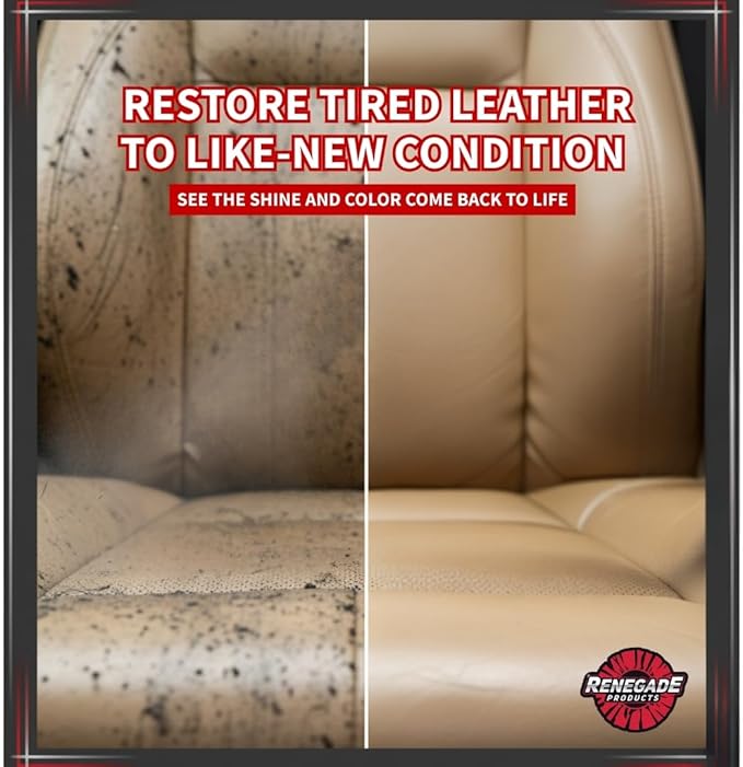 Renegade Products Leather Clean and Condition Kit – Deep Clean & Condition Seats, Upholstery & Trim with Brushes, Towels & Non-Greasy Finish