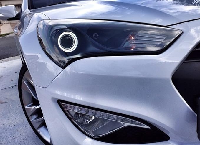 iJDMTOY Frosted Surface 6000K Xenon White SMD LED Angel Eyes Halo Ring Kit Compatible with 2010-2016 Hyundai Genesis Coupe, 2010-2015 Kia Optima K5