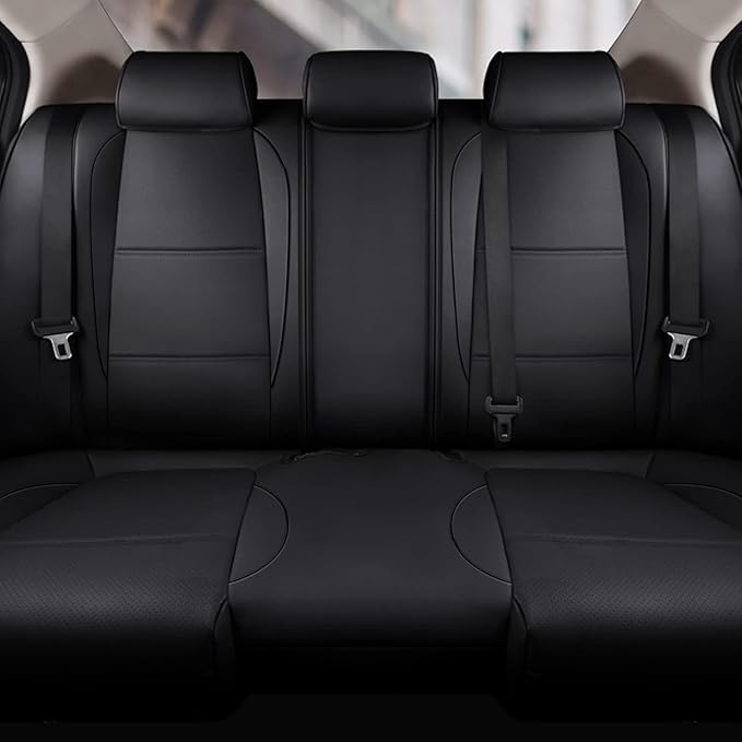 AOMSAZTO Custom Fit Seat Covers for Mazda CX-30 2020 2021 2022 2023 2024 2025 CX30 Car Seat Covers Full Set Black Faux Leather Compatible Airbag（New-CX30）