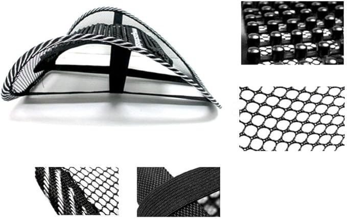 2 Pc Cool Vent Cushion Mesh Back Lumbar Support Car Office Home Chair Seat Black Mesh Back Lumbar Support, Back Support Seat Cushion with Breathable Mesh for Office Chairs Car 14.5" H x 16" W x 6" D