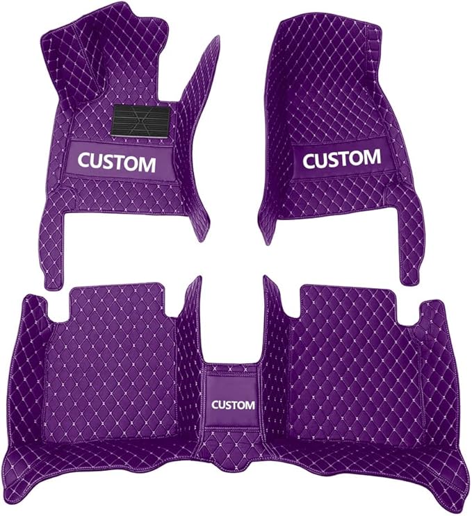 Custom Car Floor Mats Custom Logo/Pattern for SUV Van Truck Sedan Coupe Car Mats Full Surrouded Floor Mat All Weather Waterproof and Anti-Slip Protection Car Floor Liners(Purple)