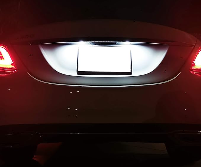 iJDMTOY OEM-Fit 3W Full LED License Plate Light Kit Compatible With Mercedes-Benz C CLS CLA E S SL SLK Class, Powered by 18-SMD Xenon White LED & Can-bus Error Free