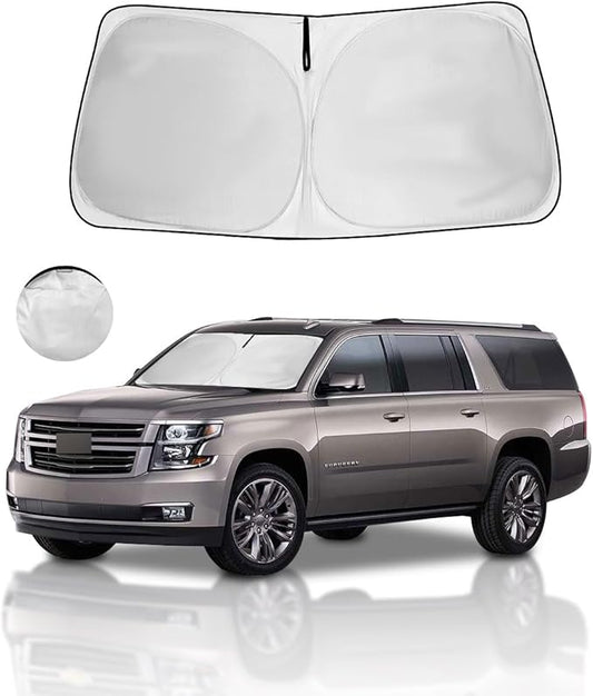 Windshield Sun Shade for 2025-2021 Chevy Tahoe Z71, Front Window Sunshade Protector Cutom Fit Chevrolet Tahoe, Windshield Cover Sun Visor UV Heat Shield Keep Car Cool