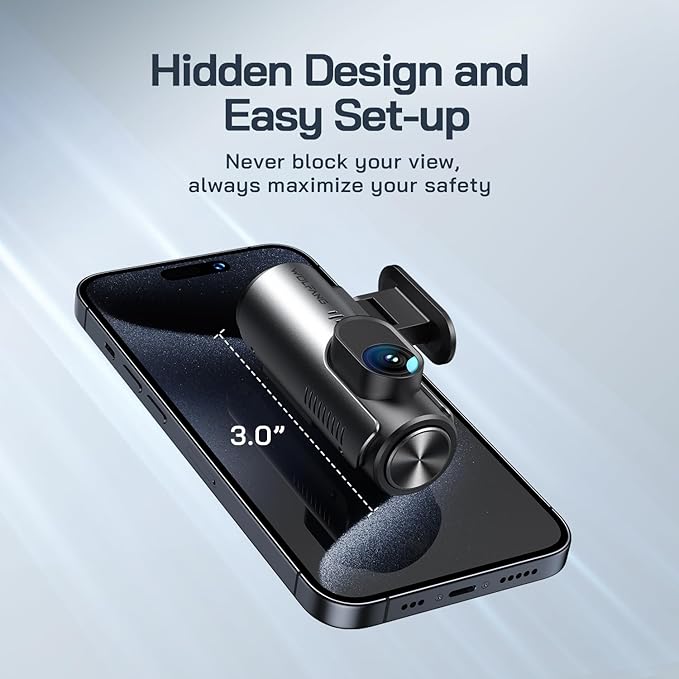 WOLFANG 4K Dash Cam Front and Rear WiFi Dashcam, Dual Car Camera Dash Cam with Super Night Vision, Loop Recording, G-Sensor, 170 Wide Angle, Parking Guard, with SD Card, APP Control