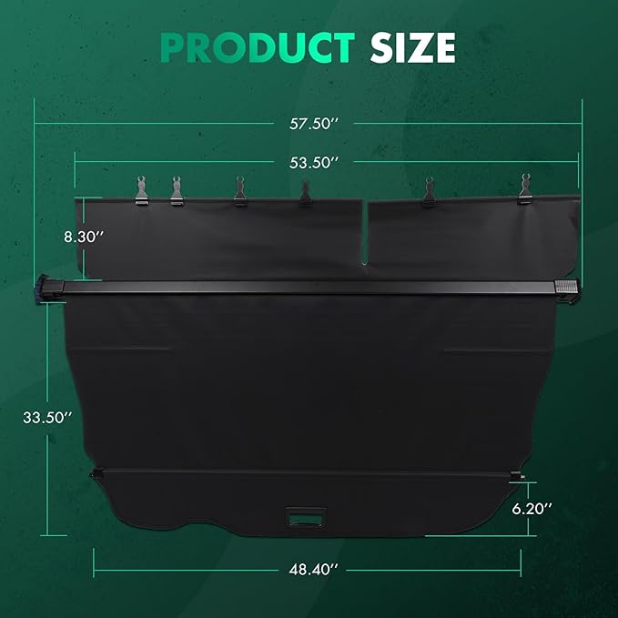 SCITOO Cargo Cover 2010-2022 for Lexus GX460 4.6L Upgraded Retractable Rear Trunk Cover with Aluminum PVC&Plastic