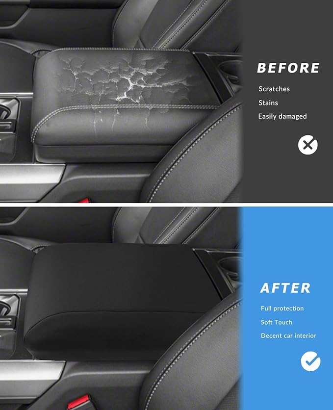 INTGET Center Console Cover for 2025 2026 Ford F150 Accessories Interior 2021 2022 2023 2024 Car Middle Arm Rest Armrest Lid Seat Cover Protector Elbow Cushion Pad (Neoprene, 2021-2026)