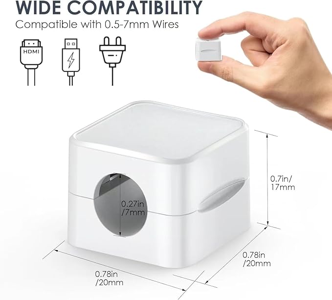 6 Pack Magnetic Cord Organizer,Desk Cable Management Clips, Phone Charger Wire Organizer Keeper for Nightstand Car Office Accessory