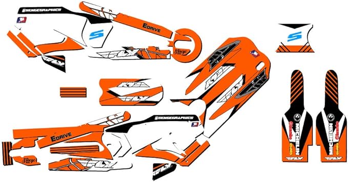 12eDRIVE Fly Racing Orange Senge Graphics Kit Compatible with Stacyc