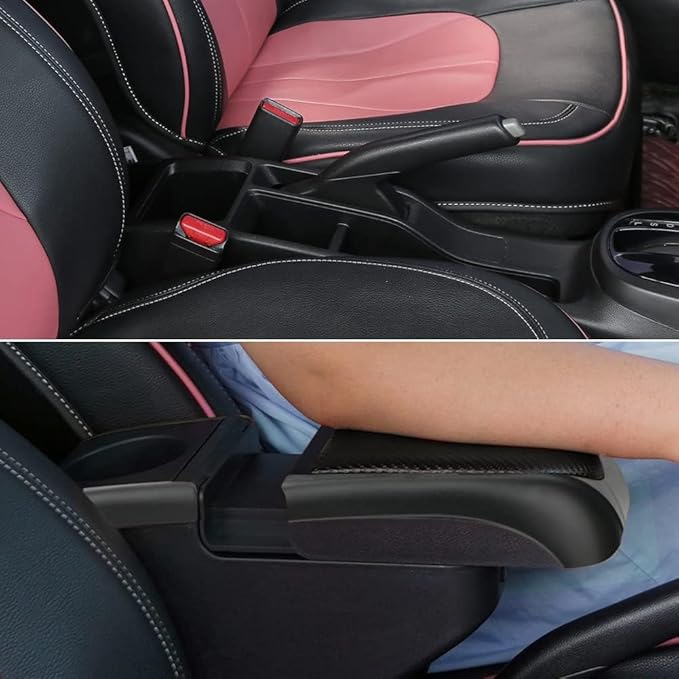 AULPHIKE Compatible with Nissan Note Armrest E-Power Center Console Organizer Armrests Double Layer Storage Space with USB Ports
