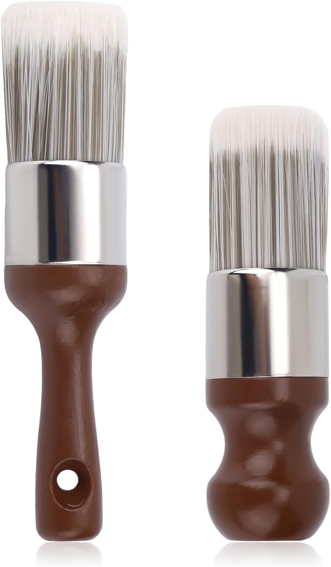 2pcs Furniture Salve Brush, Soft Bristles & Ergonomic Handle Leather and Wood Cleaner Brush Wax Cream Applicator Tool for Car Interiors & Home Cleaning Repair Maintenance