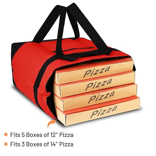CIVJET Insulated Reusable Tote Bag for Grocery Shopping for Women, Pizza/Food Delivery Bag to Keep Food Cold/Hot for Commercial Food Transport, Cooler bags for Travel/Beach/Picnic, Non-Waterproof, Red