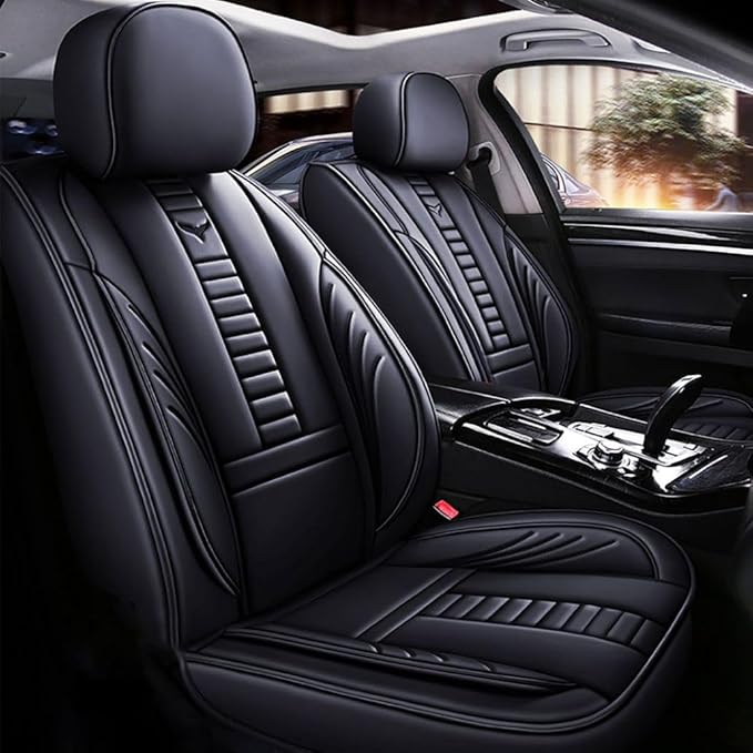for Toyota CHR Seat Covers 2018-2026, Full Coverage Customized Car Seat Covers, Premium Leather Waterproof Stain-Resistant Easy to Install (Standard 5 Seats, Black)