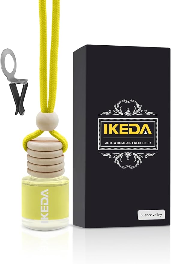 Ikeda Car Air Freshener: Hanging Car Smell Air Freshener | 10ml Hanging Car Perfume | Long Lasting Fragrance | Strong Scents Diffuser for Auto Home (Pineapple|Circular)
