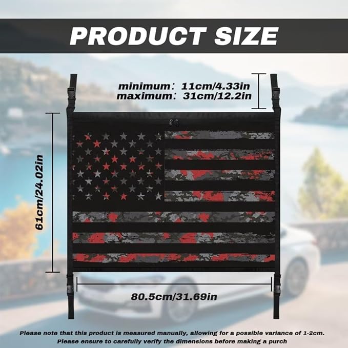 Car Roof Storage Bag Black USA Flag Car Organizer for Car Seat All Car Storage Organizer One-Size-Fits Car Travel Accessories