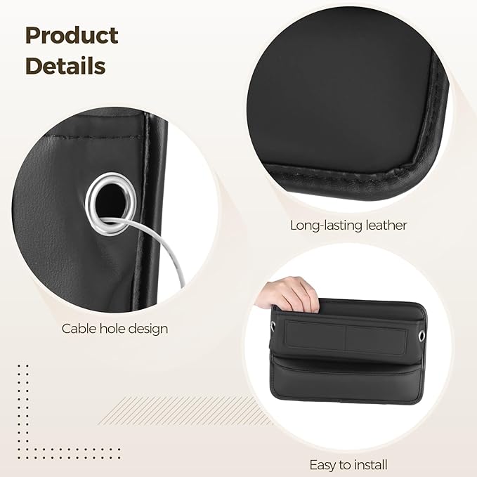 2 Pcs Car Seat Gap Filler Organizer, Universal Premium Leather Front Seat Side Organizer, Gap Filler for Car, Leather Car Storage Box with Multi-Pocket Design for Car Truck