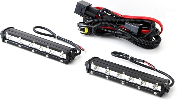 iJDMTOY Xenon White 18W High Power LED Daytime Running Light Kit w/Relay Wire Harness, Universal Fit Compatible with Car, Truck, SUV, etc