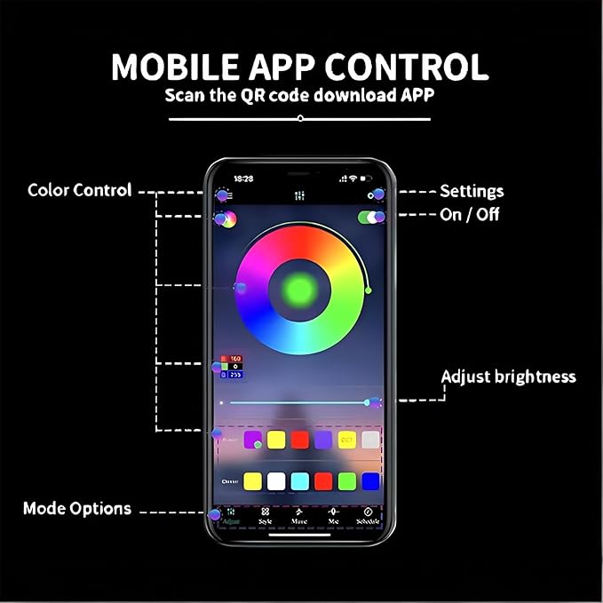 Starlight LED Car Floor Mats with Wireless Ambient Lighting – Waterproof Universal Fit Car Floor Mats with Lights for Cars, SUVs & Trucks – App & Remote Control RGB Fiber Optic, Anti-Slip Design