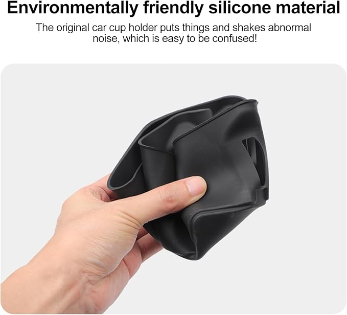 smabee Center Console Cup Holder Insert for 2024 2025 2026 Lexus GX 550 GX550 Accessories Silicone Drink Organizer Interior Black