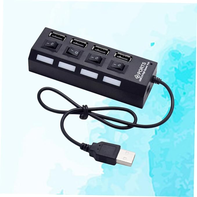 HOMSFOU 2pcs 4 4-Port USB Hub Laptop USB Port Expander Splitter for Keyboard Mouse Webcam Mp3 Player Etc