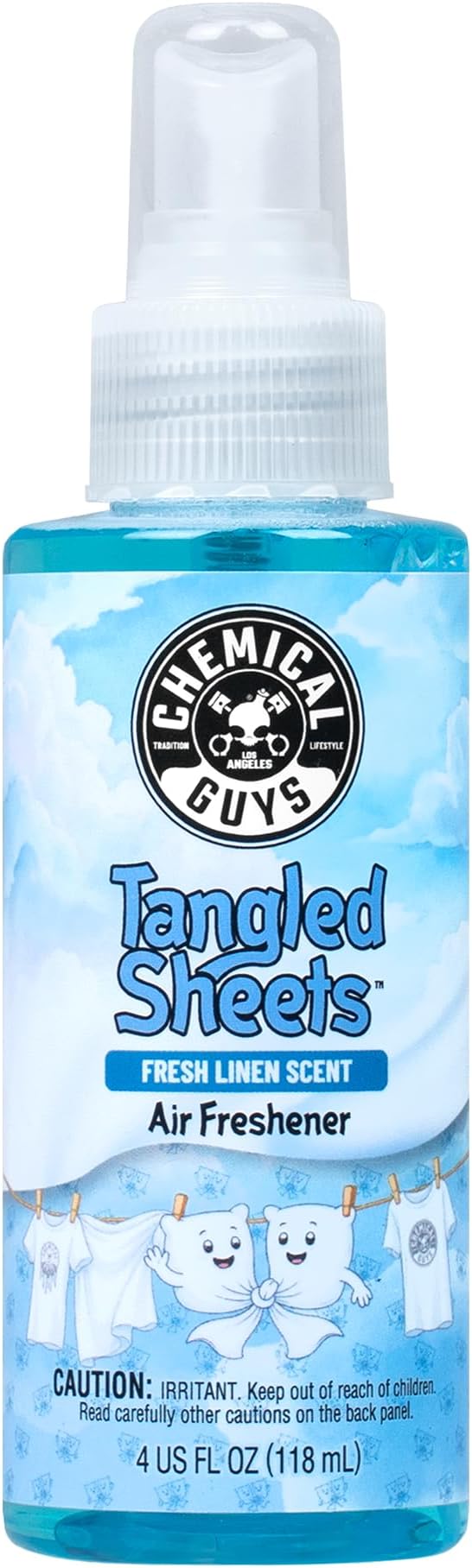 Chemical Guys Tangled Sheets Fresh Linen Scent Air Freshener Spray and Odor Eliminator, Clean Fabric Inspired Spray for Home, Office, Bathroom, Dorm, and Car Interior - 4 Fl Oz