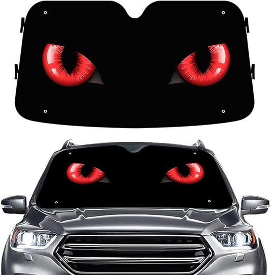 GENANY Devil Eye Windshield Sun Shade for Car SUV Truck (64x32 Inches), Sun Shade Windshield, Shades for Front Windows, Protector Blocks UV, Car Decor