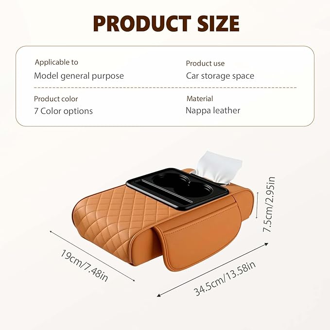 Multifunctional Car Armrest Cushion with Integrated Booster, 2026 Upgraded Universal Style Memory Cotton Car Armrest Box Pad, Car Center Console Armrest Pillow, with 2 Cup Holder (Gray)