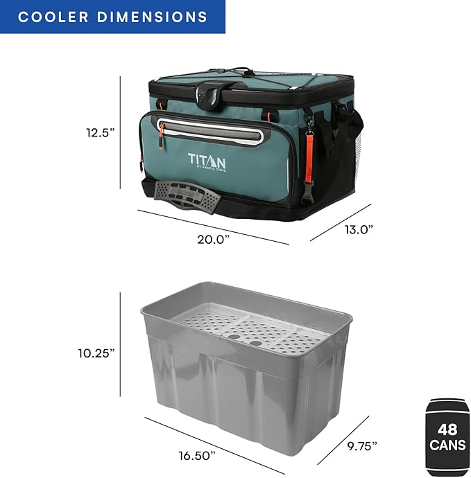 Titan by Arctic Zone Deep Freeze Cooler - Zipperless Hardbody Cooler - Deep Freeze Insulation, HardBody Liner, and SmartShelf