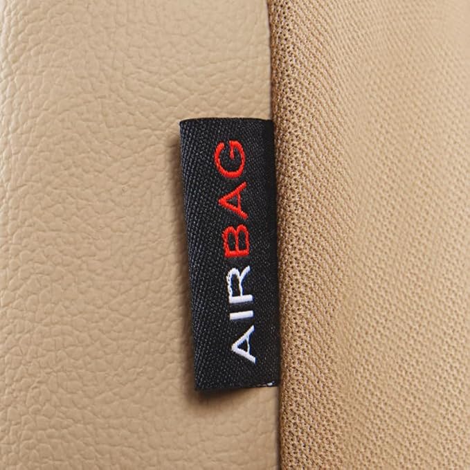 CAR PASS Leather Bling Diamond Car Seat Covers 2 Front Interior Sets, Waterproof Universal Shining Glitter Crystal Sparkle Fit for 95% Automotive Truck SUV Cute Women Girl, Beige Rhinestone