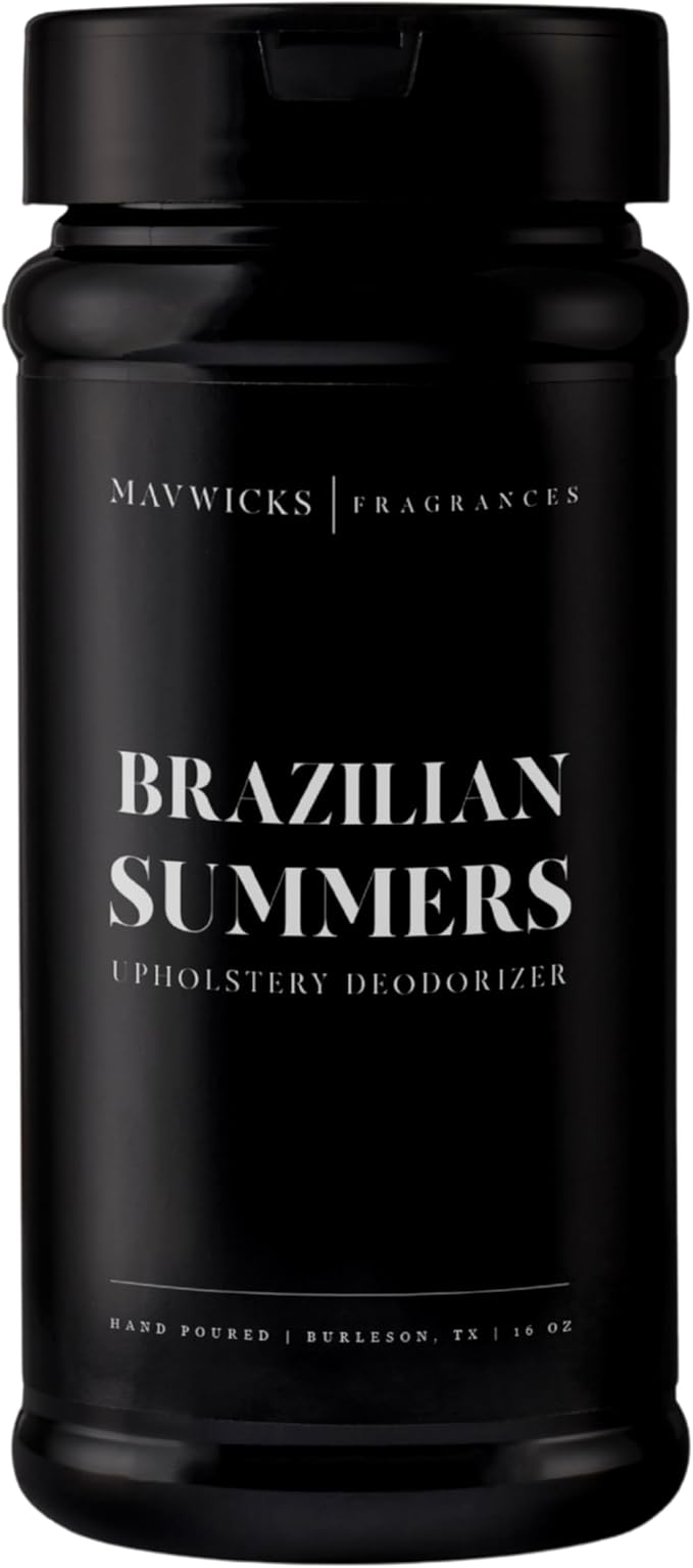 Mavwicks Fragrances - Upholstery Deodorizer (Brazilian Summers) 16 oz - Rug, Couch & Carpet Deodorizer - Vacuuming Powder, Pet Safe Carpet Freshener Powder - Odor Eliminator for Home