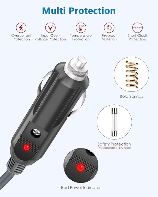Starlink Mini Cable Car Adapter 12V Car Charger Starlink Mini Accessories Power Supply Cable with Cigarette Lighter 18AWG Waterproof 12V-24V Input for Cars RV Van Boat Yacht Trucks Vehicle