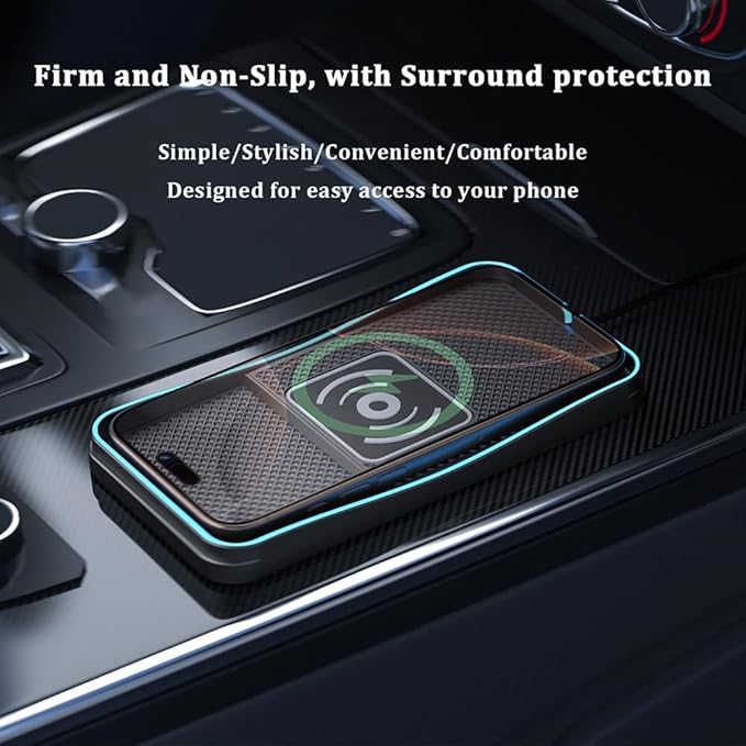 Car Wireless Charger Pad for Kia K4 2025, Type-C/USB 20W Fast Wireless Car Charger Pad Non-Slip Cordless Charging Mat,A-30cm Cable Type-C Plug