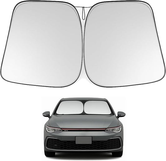 Proadsy Windshield Sun Shade for Volkswagen Golf GTI MK8 2022-2025 2026 4-Layer Foldable Front Sunshade Protector Sun Visor Blocks UV Rays Keep Car Cooler