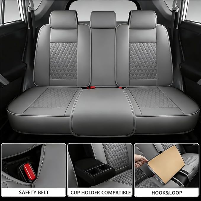 Car Seat Covers Full Set Custom Fit for Buick Envista 2024-2026 - Premium Faux Leather with Lumbar Support | Breathable, Waterproof, Anti-Slip, Durable (Gray,Full Set)