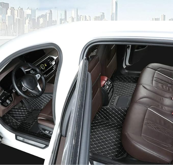 Car Floor Mats Automotive Floor Mats Vehicle Specific All Weather Protection Custom Compatible with Most of 98% Cars SUVs (Brown)