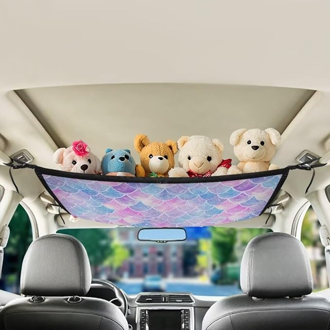 Blue-Purple Scales Car Roof Storage Bag Car Roof Seat Organizer All Car Storage Organizers Inner Car Accessories Compatible with Most Vehicles