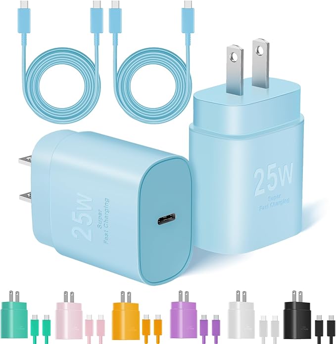 Type C Charger Fast Charging, 2Pack [10FT&6FT] Long USB C Cable with 25W Phone Super Fast Charger Block Compatible with Galaxy S25/S24/Plus/Ultra,iPhone 15/16/17/Air/Plus/Pro Max