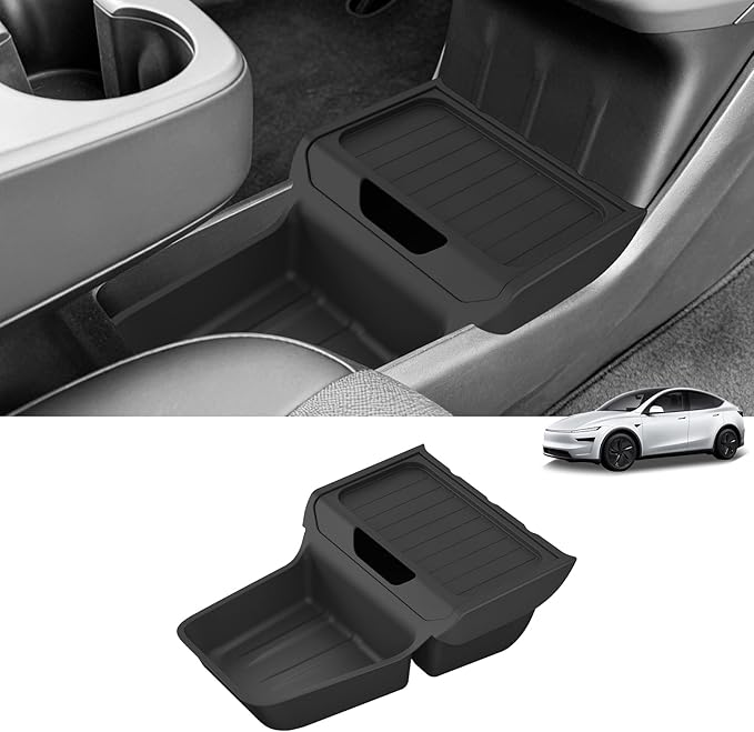 LUCKEASY Lower Center Console for Tesla Model Y Juniper Standard Version 2026 2025 Lower Storage Organizer Accessories Interior Storage Insert Tray TPE Black