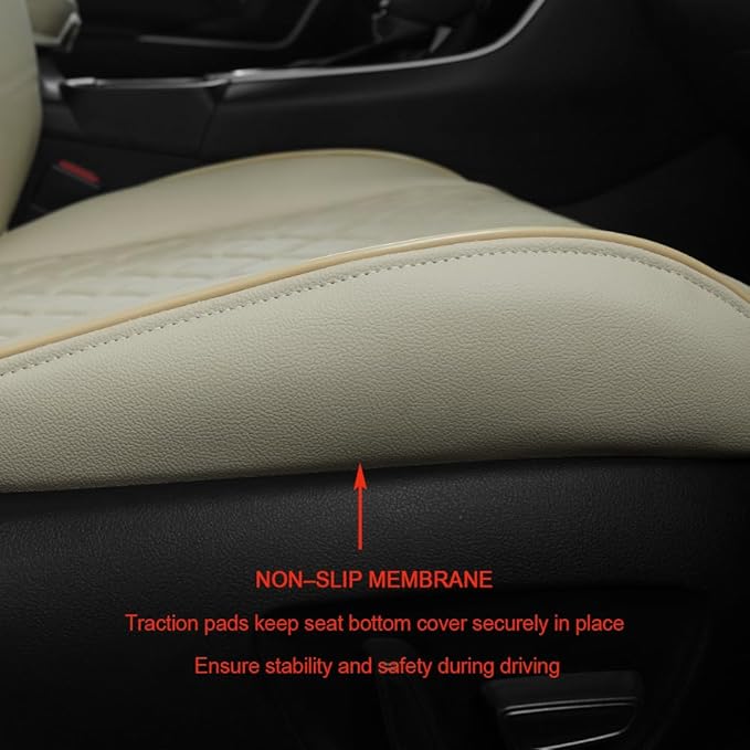 Lolcar Rav4 Seat Covers Custom Fit for Toyota Rav4 (for Hybrid) 2019-2025 LE,XLE,XLE Premium,Limited,Woodland Edition, Leather Truck Seat Cover Full Set for SUV,Faux Leather(Grid Beige)